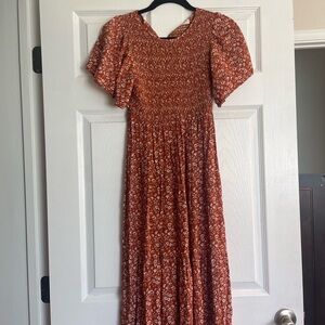 Rust Floral Maxi Dress